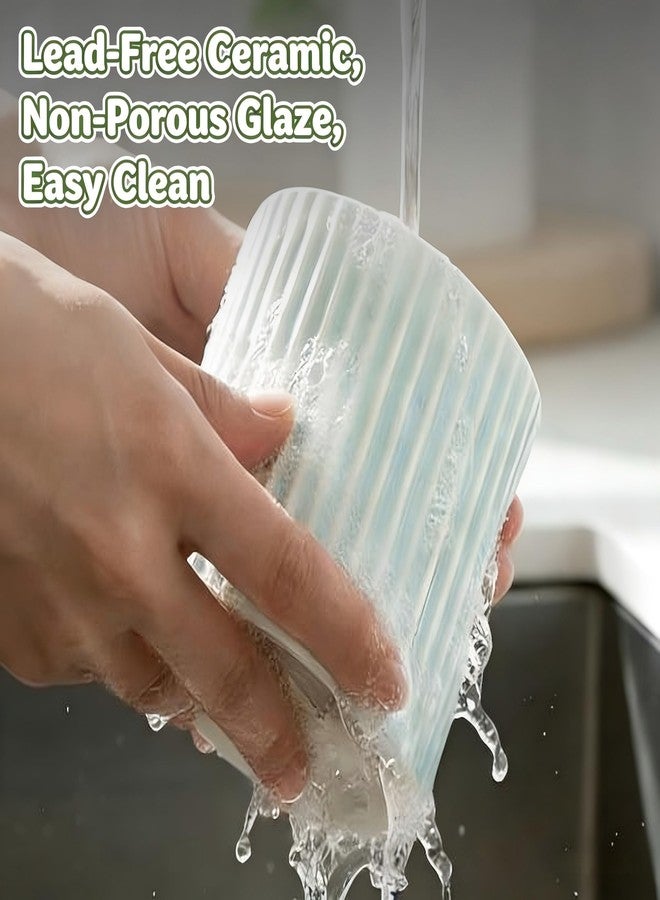 Hoilse Ceramic Sponge Holder for Kitchen Sink, Quick Dry Sink Caddy Organizer with Non-Slip Base, Farmhouse Sponge and Brush Holder for Countertop, Bathroom or Kitchen, Vintage Green - Image 5