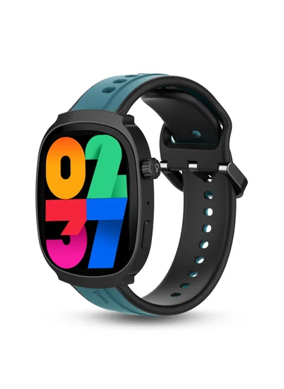 Pebble Axis 1.96" Amoled Display Smartwatch, Functional Rotating Crown, Quick Notification, Always on Display, Bluetooth Calling, SpO2 Monitoring, Heart Rate Monitoring, Multiple Sports Modes, Forest Green