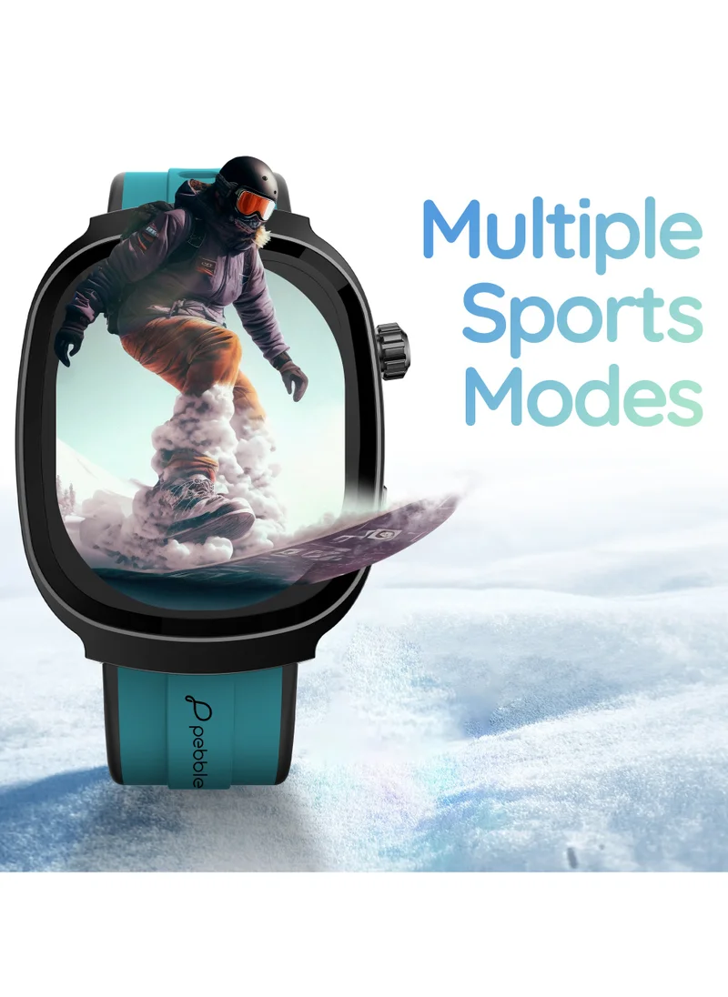 Pebble Axis 1.96" Amoled Display Smartwatch, Functional Rotating Crown, Quick Notification, Always on Display, Bluetooth Calling, SpO2 Monitoring, Heart Rate Monitoring, Multiple Sports Modes, Forest Green
