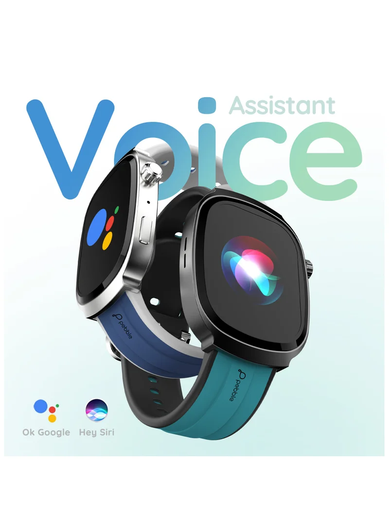 Pebble Axis 1.96" Amoled Display Smartwatch, Functional Rotating Crown, Quick Notification, Always on Display, Bluetooth Calling, SpO2 Monitoring, Heart Rate Monitoring, Multiple Sports Modes, Forest Green