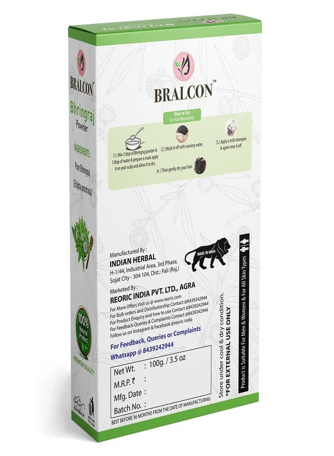 BRALCON Organic Amla, Hibiscus, Bhringraj Powder Combo -300g (100g x 3 Pack)| Hibiscus Powder, Amla Powder, Bhringraj Powder for Hair Growth, Hair and Skin Care |Hair Care & Face Pack Powder - Image 5