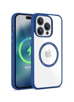 MagMight iPhone 14 Pro Slim MagSafe Back Case With Wireless Charging Shockproof Anti-Fingerprint Scratch-Proof And Blue Edges