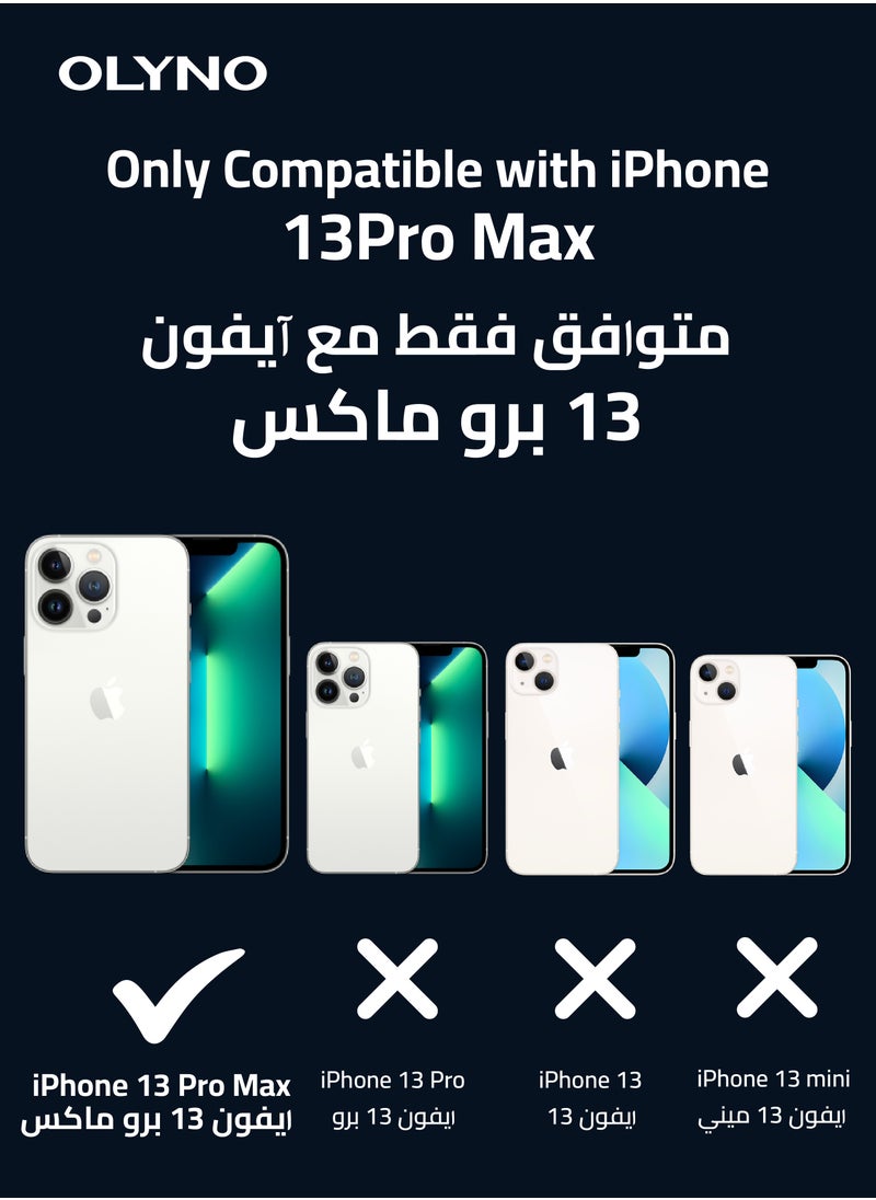 OLYNO - MagMight iPhone 14 Pro Slim MagSafe Back Case With Wireless Charging Shockproof Anti-Fingerprint Scratch-Proof And Blue Edges - Image 1