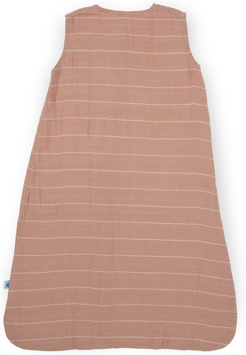 Little Unicorn Cotton Muslin Quilted Sleep Bag in Mauve Stripe - Size M - Image 3