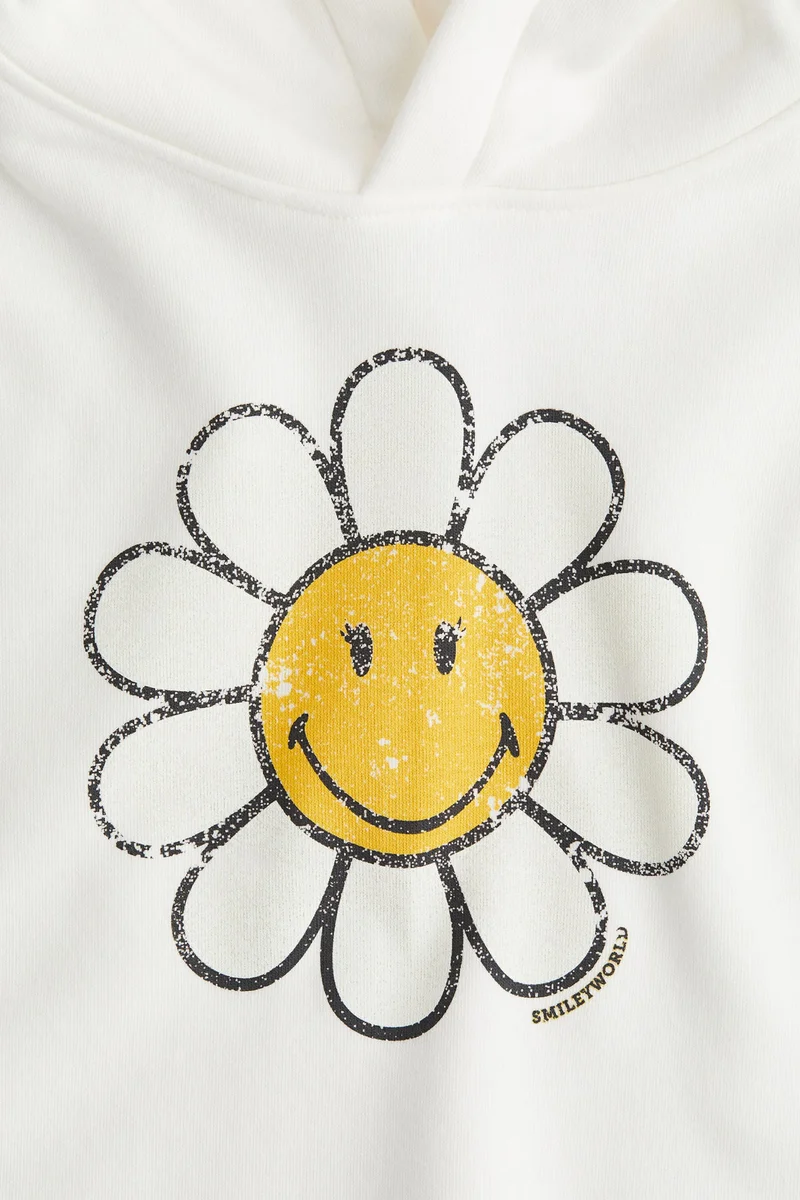 اتش اند ام هودي فضفاض بطبعة مميزة