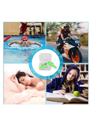 6 Pairs Swimming Earplugs Reusable Ear Plugs, Waterproof Hypoallergenic Noise Reduction Earplugs for Hearing Protection, Suitable for Sleeping, Snoring, Swimming, Concerts Case Green Orange and Light Blue - view 4