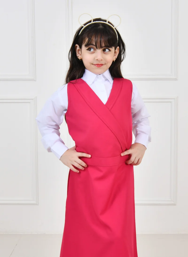 HAWRAA ABAYA Fuchsia apron with a formal cut