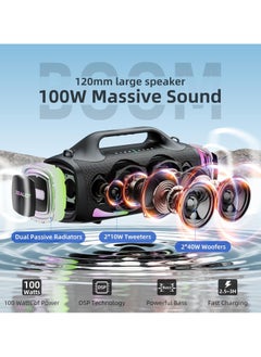 Zealot ZEALOT S79 Bluetooth Speaker,100W Booming Sound Speakers Bluetooth Wireless, Dual Pairing, XBass, Bluetooth 5.3, 24000mAh Power Bank, Portable Outdoor Waterproof Speaker for Camping, Beach, and Party S79  - Image 2