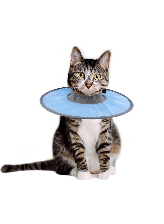 SAVITA Cat Recovery Collar Adjustable Cat Neck Protective Cat Collar Waterproof Elizabethan E Collar for Cats Kittens Puppies after Surgery to Stop Licking Wounds (Blue) - Image 1