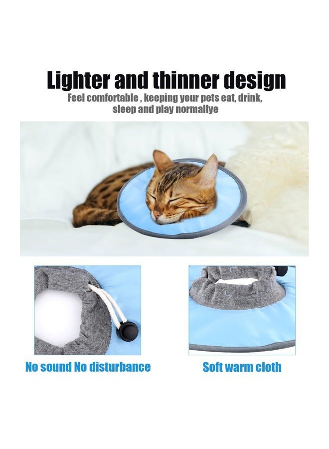 SAVITA Cat Recovery Collar Adjustable Cat Neck Protective Cat Collar Waterproof Elizabethan E Collar for Cats Kittens Puppies after Surgery to Stop Licking Wounds (Blue) - Image 4