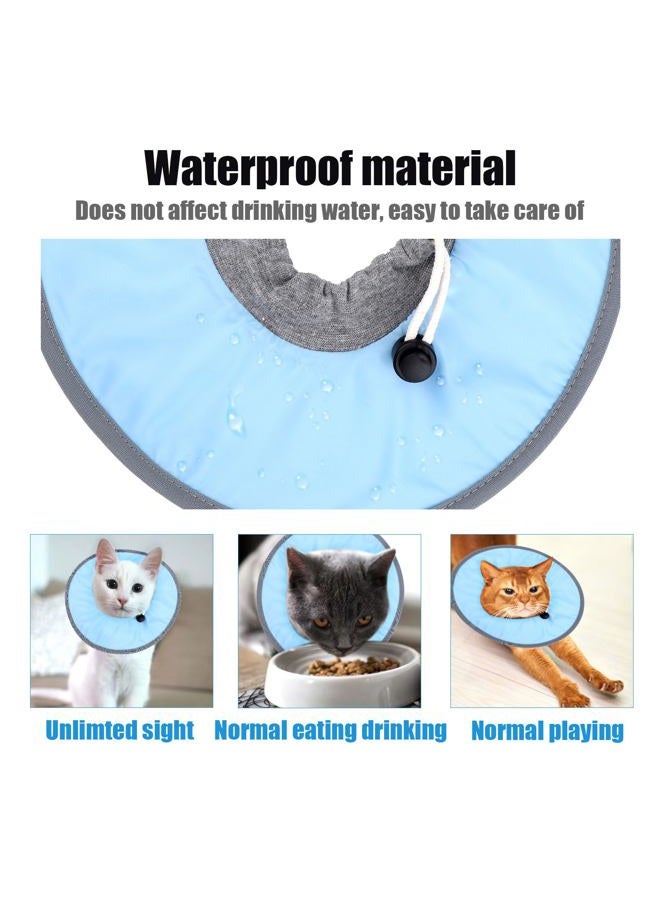 SAVITA Cat Recovery Collar Adjustable Cat Neck Protective Cat Collar Waterproof Elizabethan E Collar for Cats Kittens Puppies after Surgery to Stop Licking Wounds (Blue) - Image 3