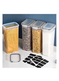 MahMir Airtight Food Storage Containers with Lids , 2.8L Pasta Containers for Pantry Organization and Storage BPA Free Kitchen Storage Containers for Spaghetti, Flour, Sugar and Noodles, (Large 4pcs Pack)  - Image 2