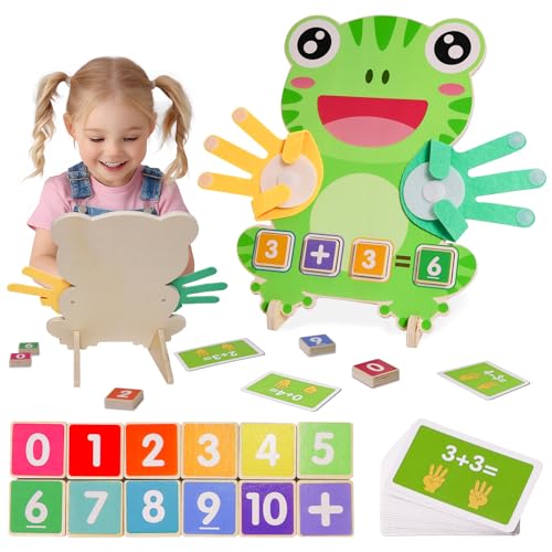 ZJEFUNS Preschool Learning Toys for Toddlers 3 4 5 Years Finger Counting Number Blocks for Kids Educational Math manipulatives Toys Preschool Wood Homeschool Educational Math Toy for Boys Girls - Image 1