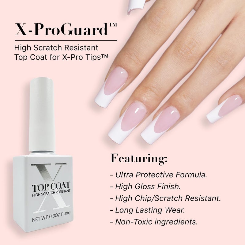 SXC Cosmetics X-Pro Tips Top Coat & Glue Gel Duo Set - Achieve Perfect French Acrylic Nails with Ease - Image 4