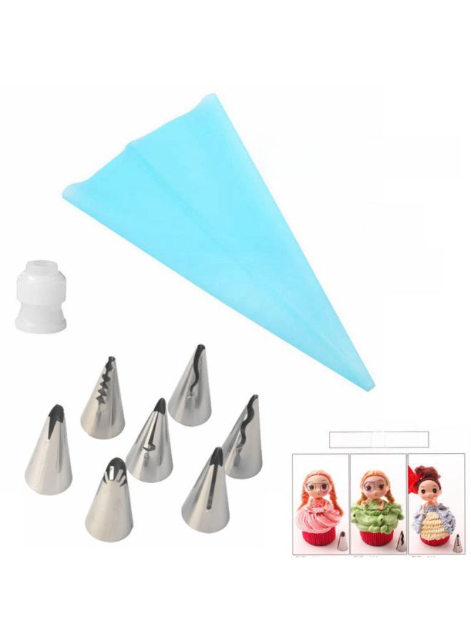 7PCs Barbie Korean Style Flower Mouth Skirt Piping Mouth Embroidered Steel Cake Piping Mouth Manufacturers Spot-Specifications:7 Mouth Pp Bag Packaging - Image 2