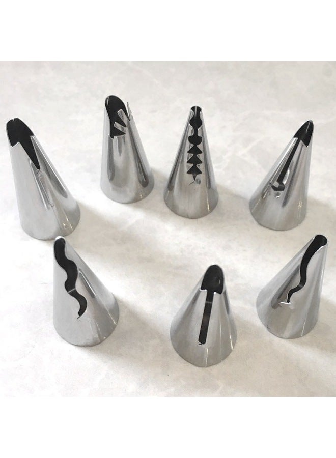 7PCs Barbie Korean Style Flower Mouth Skirt Piping Mouth Embroidered Steel Cake Piping Mouth Manufacturers Spot-Specifications:7 Mouth Pp Bag Packaging - Image 1