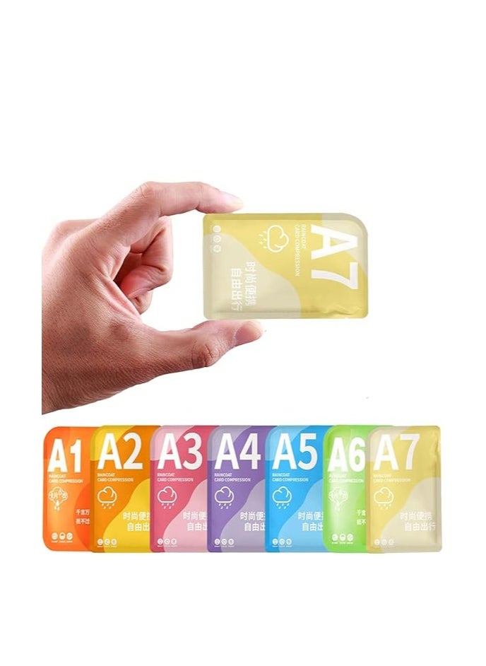 Generic Disposable Rain Poncho,Emergency Ponchos Rain Coat,for Adults Women Men Compact Size,7 Packs,7 Color  - Image 1