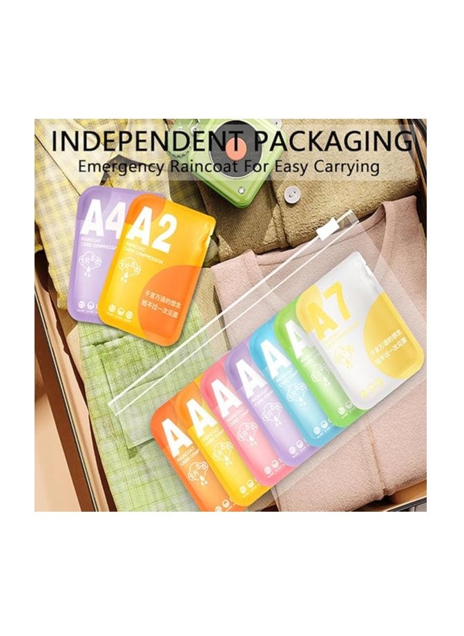 Generic Disposable Rain Poncho,Emergency Ponchos Rain Coat,for Adults Women Men Compact Size,7 Packs,7 Color  - Image 5