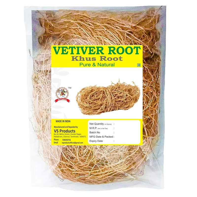 VS Products Vetiver Root 950g Khus Root Vetiveria Zizanioides Vala Kas Ramacham Vetiver For Hair Growth And Healthy Skin 950g - Image 1
