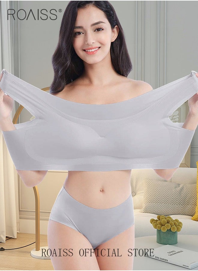 roaiss - Women's Seamless Bralette One-piece High Elastic Leisure Bra No Steel Ring Padded Lingerie Daily Comfort Breathable Soft Underwear Underclothes - Image 1