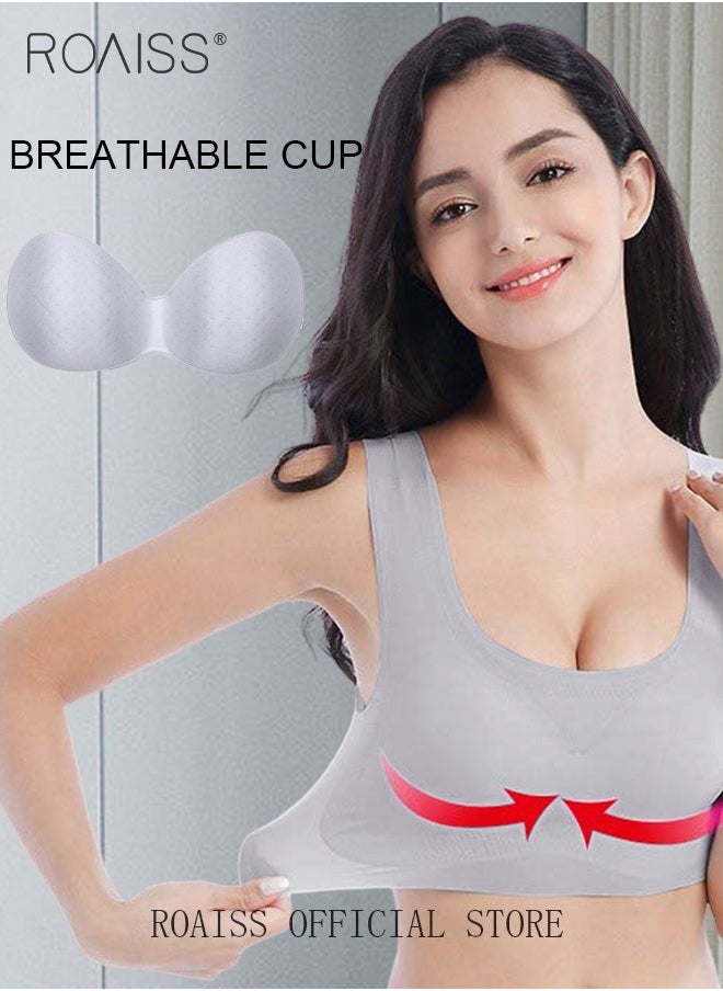 roaiss - Women's Seamless Bralette One-piece High Elastic Leisure Bra No Steel Ring Padded Lingerie Daily Comfort Breathable Soft Underwear Underclothes - Image 1