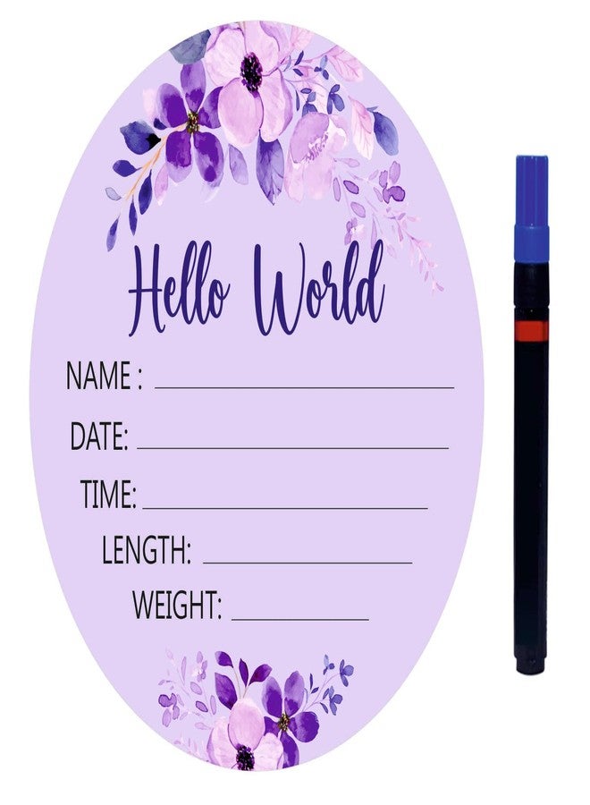SVM CRAFT® Birth Announcement Sign 6 inch Printed “Hello Baby” Newborn Baby Announcement Sign with Black Marker Wooden Disc Baby Announcement for Hospital Pictures & Photo Prop…