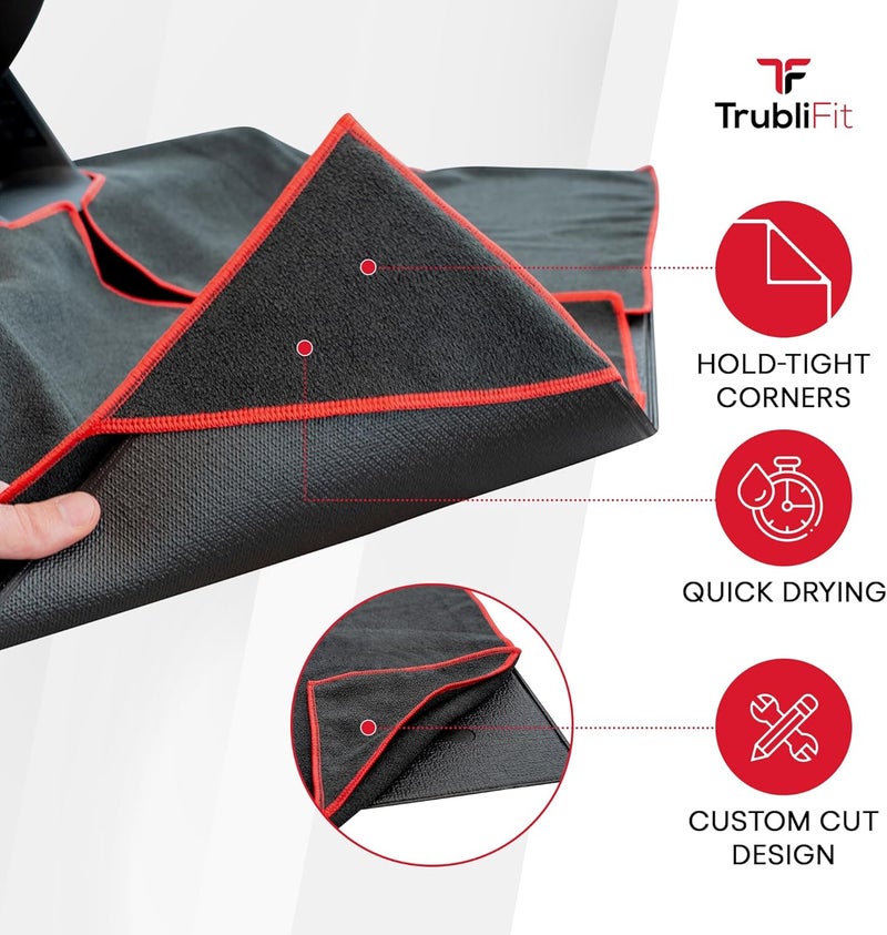 TrubliFit Mat Sweat Towel for the Original Peloton Bike & Bike+ and Cross Training Bike & Bike+, Accessories for Peloton Bike, Washable Mat Towel, Indoor Cycling Floor Mat for Intense Hill Climbs and Workouts - Image 3