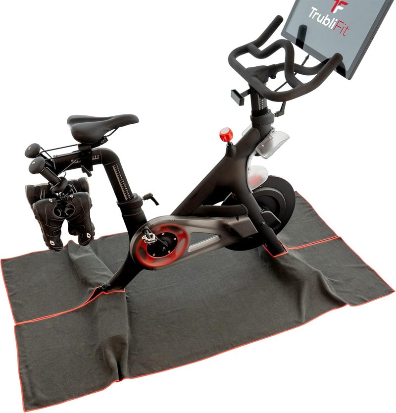 TrubliFit Mat Sweat Towel for the Original Peloton Bike & Bike+ and Cross Training Bike & Bike+, Accessories for Peloton Bike, Washable Mat Towel, Indoor Cycling Floor Mat for Intense Hill Climbs and Workouts - Image 1