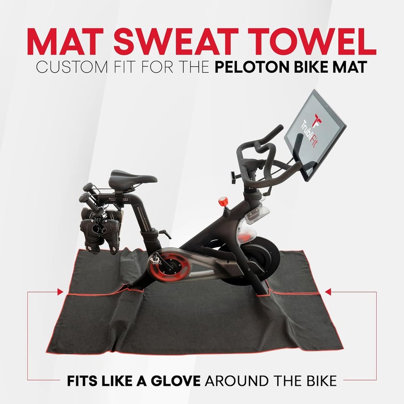TrubliFit Mat Sweat Towel for the Original Peloton Bike & Bike+ and Cross Training Bike & Bike+, Accessories for Peloton Bike, Washable Mat Towel, Indoor Cycling Floor Mat for Intense Hill Climbs and Workouts - Image 5