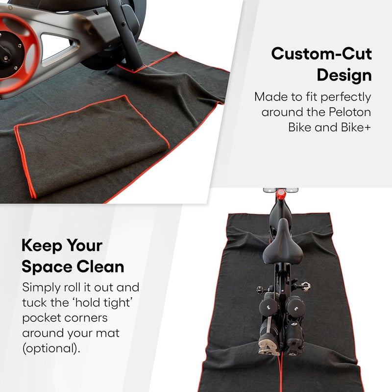TrubliFit Mat Sweat Towel for the Original Peloton Bike & Bike+ and Cross Training Bike & Bike+, Accessories for Peloton Bike, Washable Mat Towel, Indoor Cycling Floor Mat for Intense Hill Climbs and Workouts - Image 4
