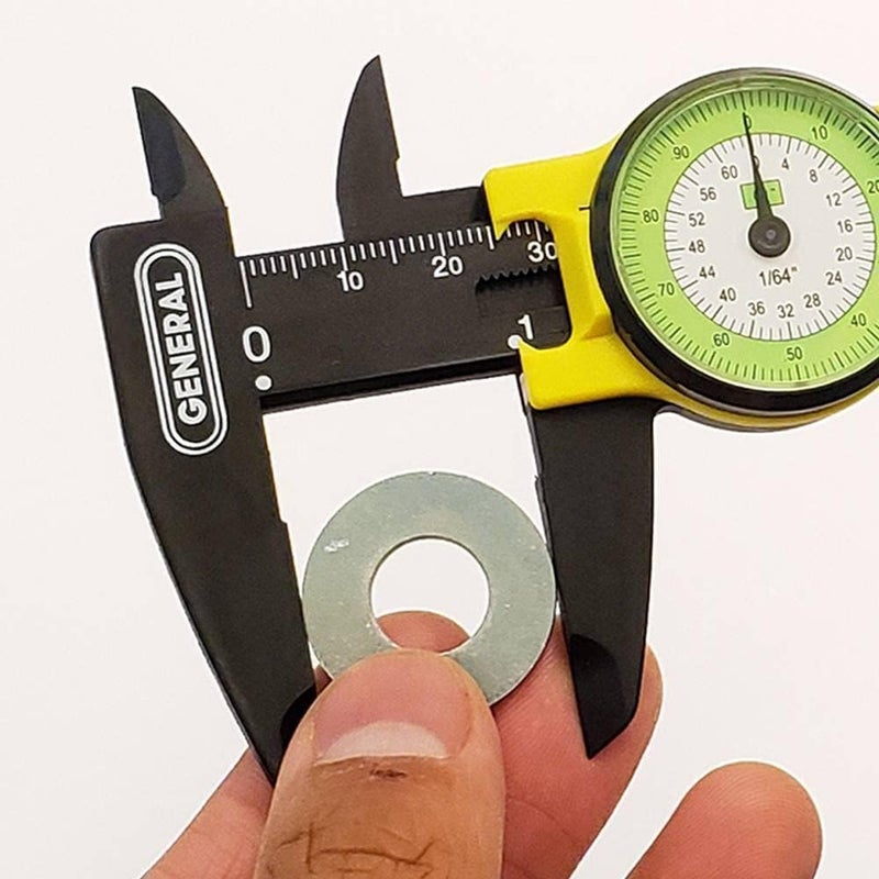 جينيرال تولز أداة قياس بلاستيكية من General Tools موديل 142، نطاق 0-6 بوصة، دقة 0.01 بوصة و1/64 بوصة - Image 3