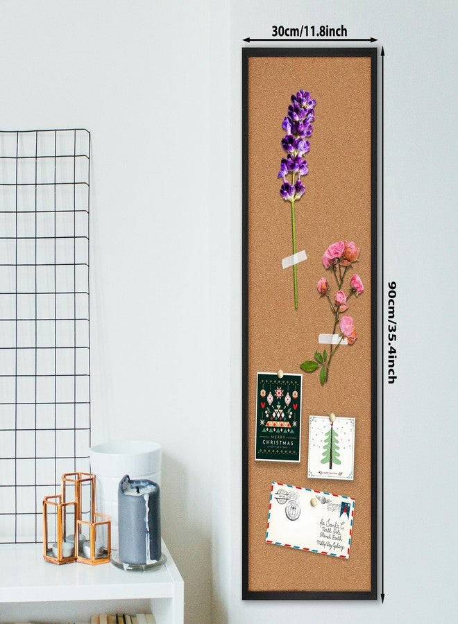 TORASO Cork Board Bulletin Board, Corkboard for Walls with Black Frame, Large Wall Mounted Cork Board with Installation Kit,11.8" x 35.4" Pin Tackboard for Home,Office, School (RMB-BK-3090) - Image 4