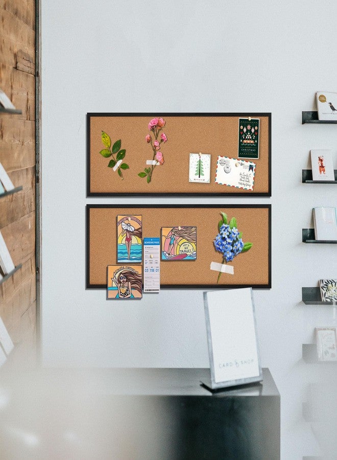 TORASO Cork Board Bulletin Board, Corkboard for Walls with Black Frame, Large Wall Mounted Cork Board with Installation Kit,11.8" x 35.4" Pin Tackboard for Home,Office, School (RMB-BK-3090) - Image 5