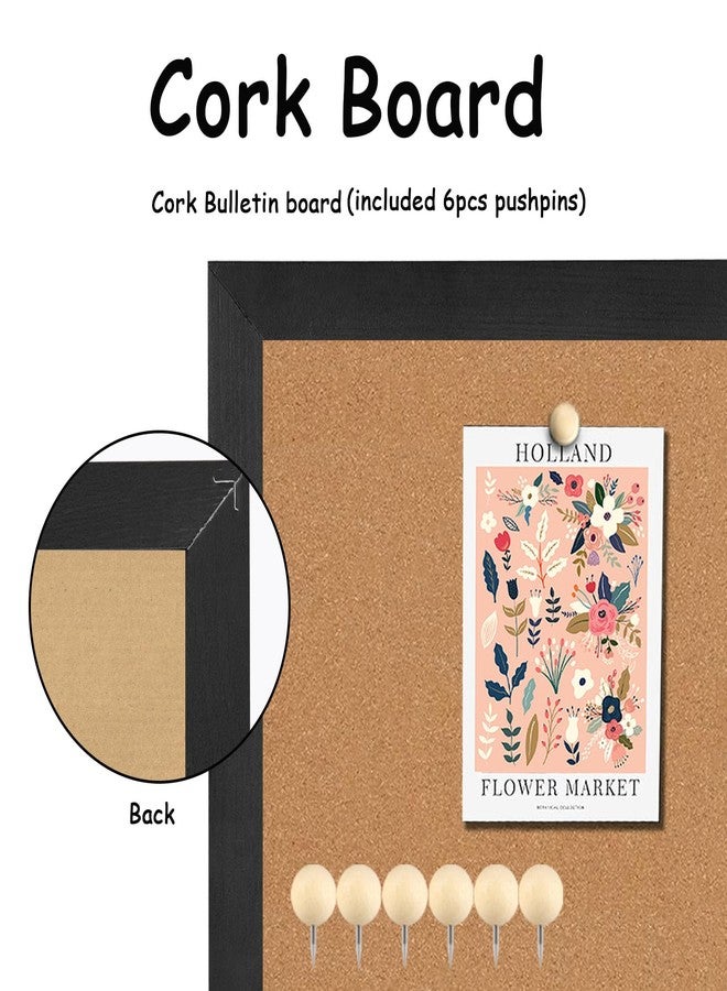 TORASO Cork Board Bulletin Board, Corkboard for Walls with Black Frame, Large Wall Mounted Cork Board with Installation Kit,11.8" x 35.4" Pin Tackboard for Home,Office, School (RMB-BK-3090) - Image 3