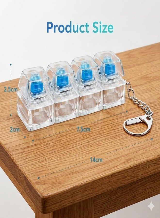 PRAYAN ENTERPRISE Keyboard Fidget Keychain with Four Mechanical Style Keys and Metal Chain (Keyboard Fidget Keychain) - Image 4