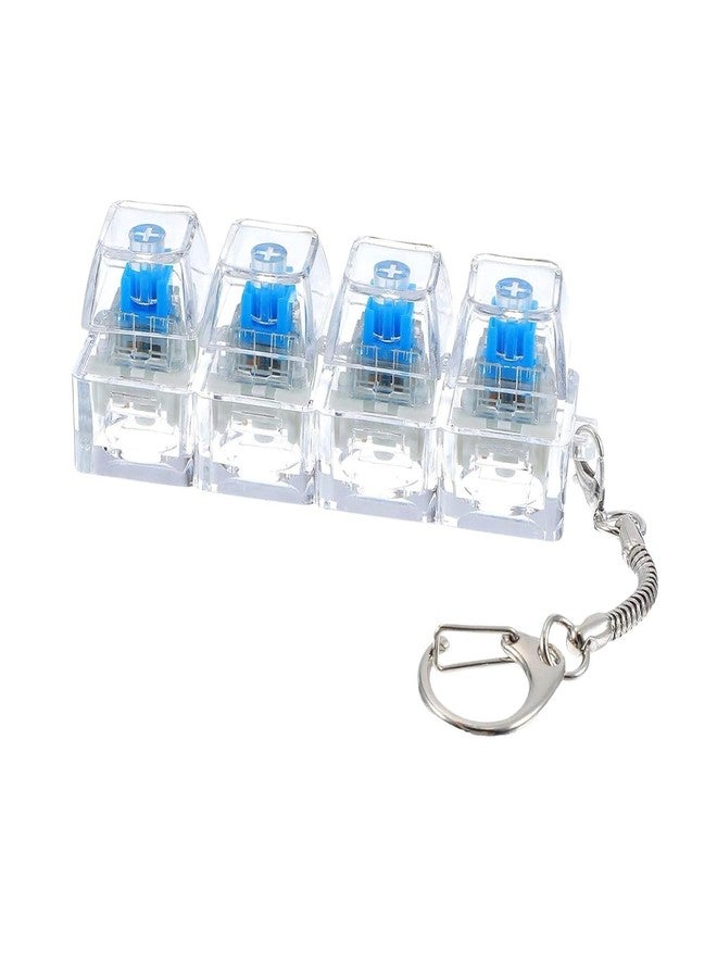 PRAYAN ENTERPRISE Keyboard Fidget Keychain with Four Mechanical Style Keys and Metal Chain (Keyboard Fidget Keychain) - Image 1