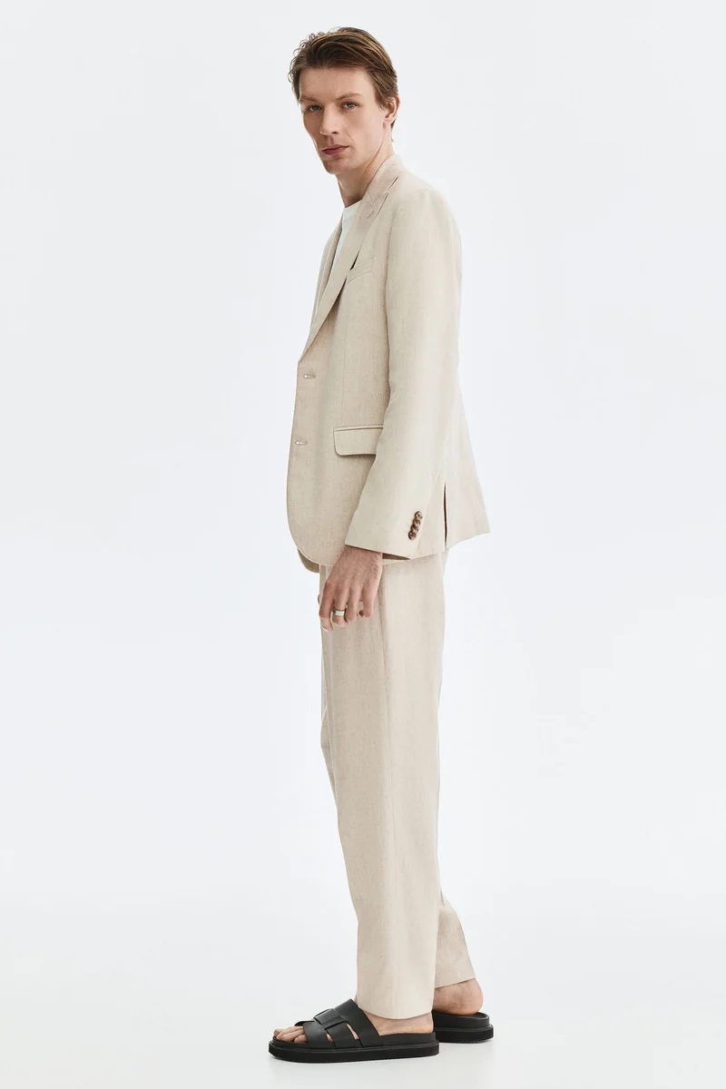 H&M  Regular Fit Tailored linen-blend trousers for Men | Best Price UAE
