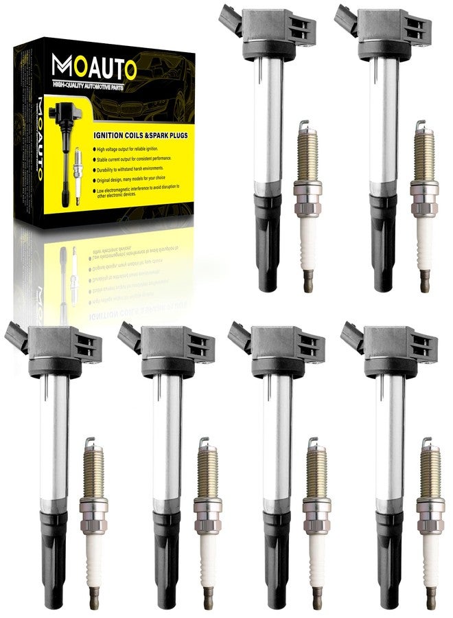 MOAUTO Set of 6 Ignition Coils Pack UF487 90919-02255 & 6 PCS Iridium Spark Plugs Compatible with Lexus Toyota Lotus ES350 RX350 RX450h Avalon Camry Highlander RAV4 Sienna Venza Evora - Image 1