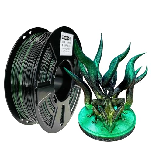 Stronghero3D PLA 3D Printer Filament 1.75mm,Sparkling Glitter Chameleon,Color Change with Angel,Galaxy starly,Green Black Filament,1kg(2.2lbs) Accuracy +/-0.05mm for ender3 Cr10 Sovol - Image 1