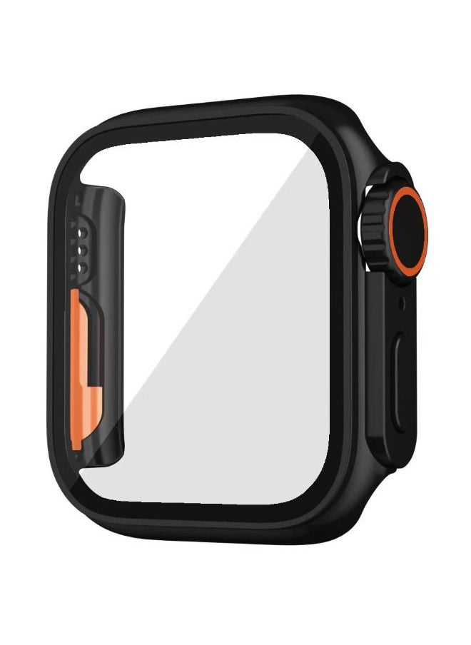 Generic Apple Watch Series 7/8/9 45mm Case with Tempered Glass Screen Protector, Unique Design Hard PC Waterproof Cover, Rugged Bumper Full Coverage Accessories for iWatch 7/8/9 45mm（Black)  - Image 2
