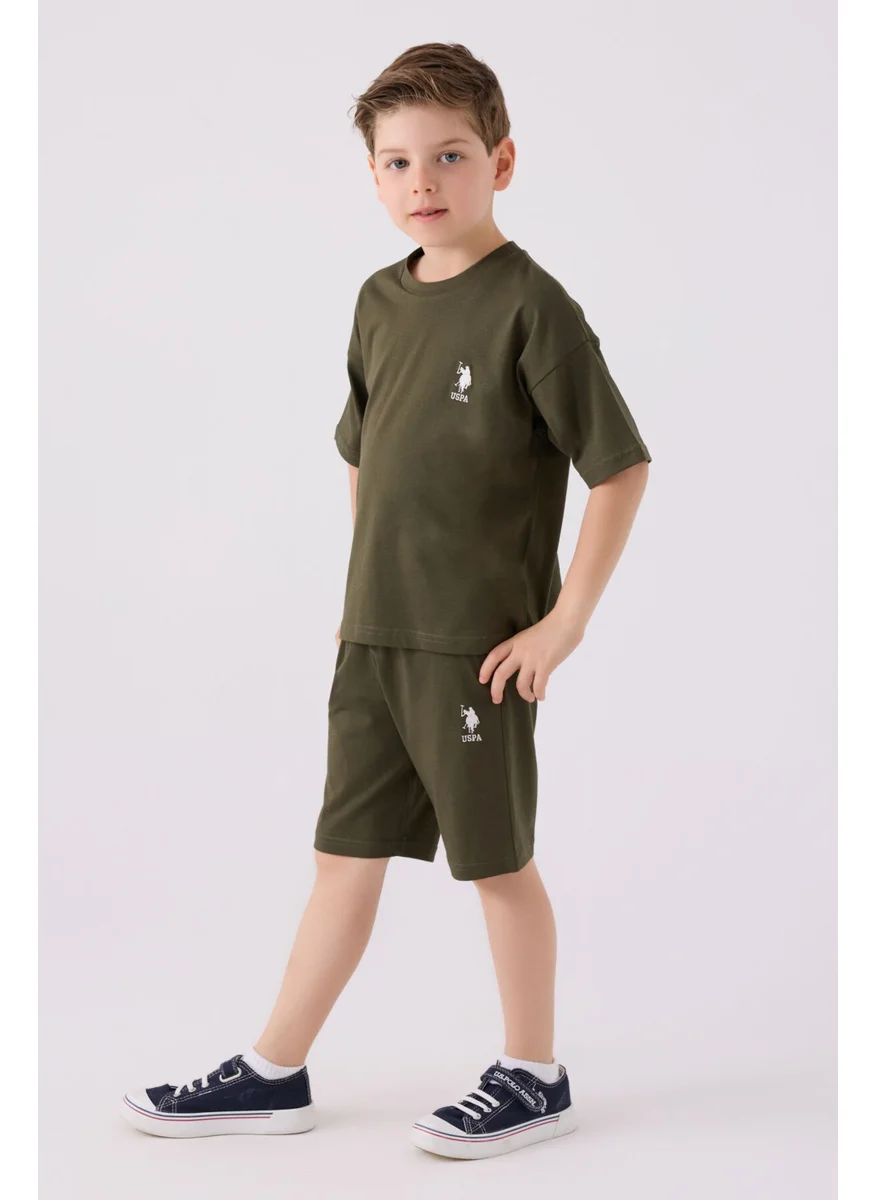 U.S. Polo Assn. Boys Dark Khaki Bermuda Set