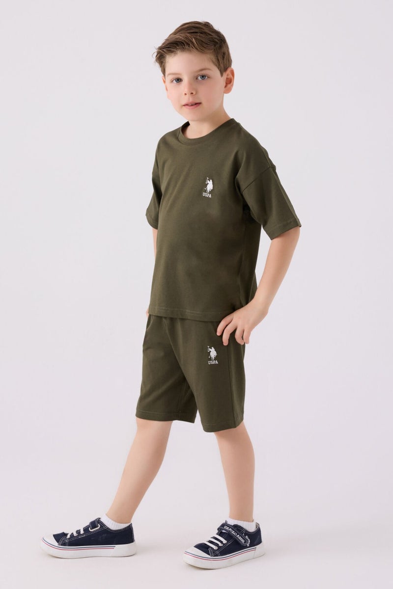 U.S. Polo Assn. Boys Dark Khaki Bermuda Set  - Image 1