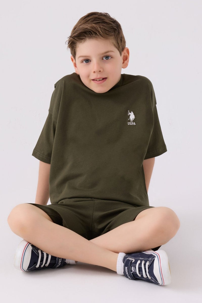 U.S. Polo Assn. Boys Dark Khaki Bermuda Set  - Image 3