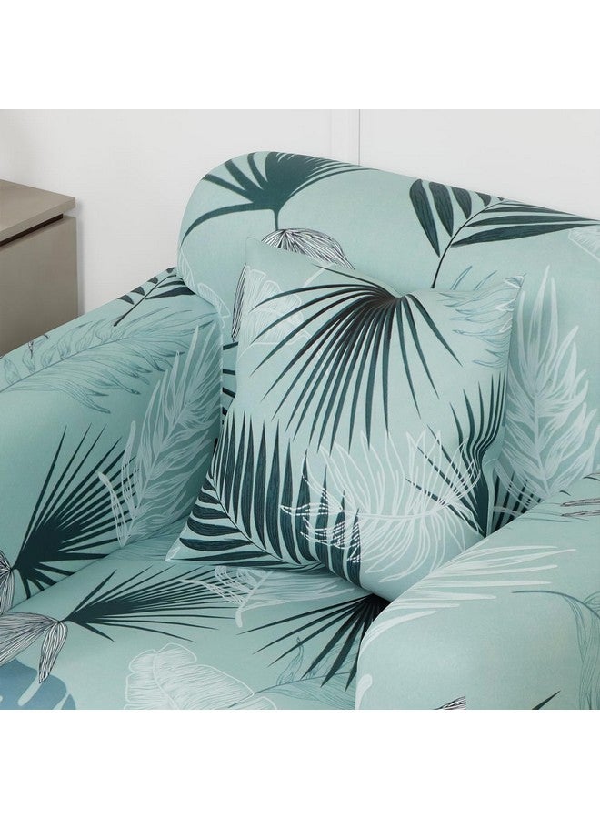 لوكزر غطاء أريكة Lukzer Universal بمقعد واحد مع كيس وسادة واحد، 140 جرام لكل متر مربع، غطاء مرن كبير لحماية الأريكة قابل للتمدد (تصميم أزرق فاتح/90-140 سم) SC-008-01 - Image 3