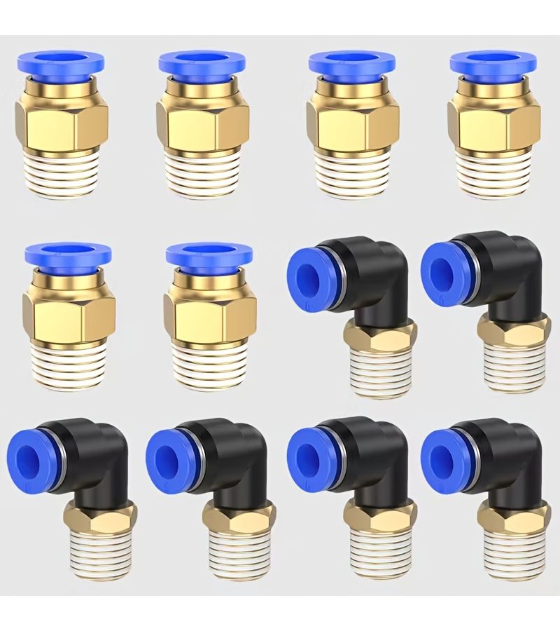 12pcs Heavy Duty Air Hose Connector Set 1 4 Inch Quick Connect Blue Male Female Adapters - Image 1