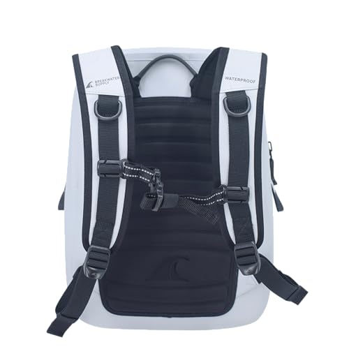 Breakwater Supply™ Fogland Lite Small Waterproof IP68 Submersible Backpack | Laptop Sleeve & Airtight Zippers for Outdoors, Surfing, Kayaking, Hiking, Cycling, Unisex TPU Dry Bag (Fog White, 15L) - Image 2