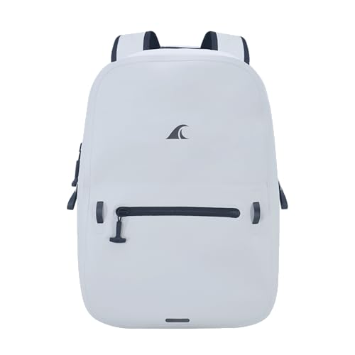 Breakwater Supply™ Fogland Lite Small Waterproof IP68 Submersible Backpack | Laptop Sleeve & Airtight Zippers for Outdoors, Surfing, Kayaking, Hiking, Cycling, Unisex TPU Dry Bag (Fog White, 15L) - Image 1