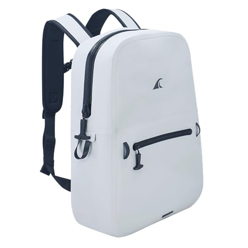 Breakwater Supply™ Fogland Lite Small Waterproof IP68 Submersible Backpack | Laptop Sleeve & Airtight Zippers for Outdoors, Surfing, Kayaking, Hiking, Cycling, Unisex TPU Dry Bag (Fog White, 15L) - Image 3