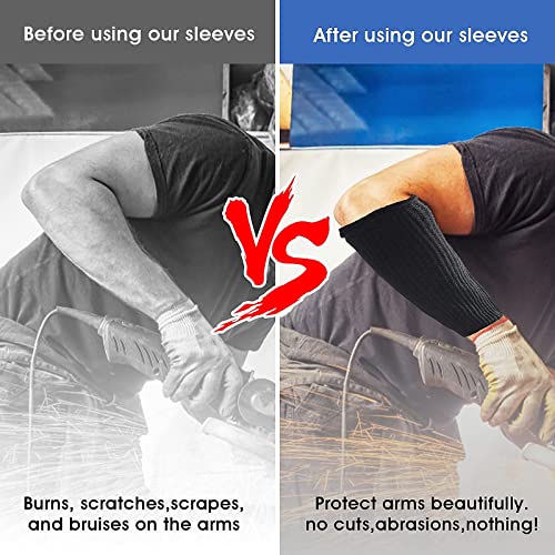 Aster 2Pairs Arm Protection Sleeves Cut Resistant Sleeves Level 5 Protective Arm Sleeves Heat Resistant Sleeves Protectors for Thin Skin Bruising Men Women - Image 4
