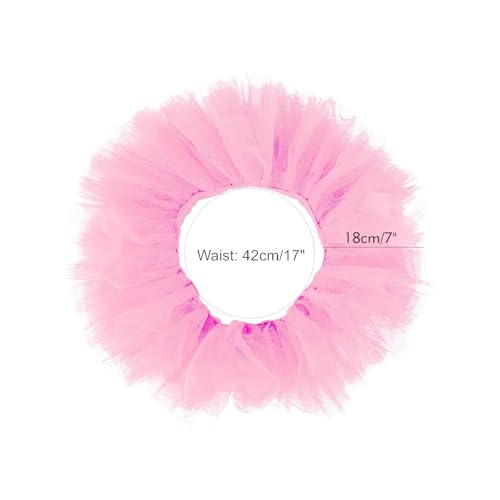 Angla 2pcs Flower Headband Tutu Skirt for Newborn Baby Girl (Pink), Medium - Image 3